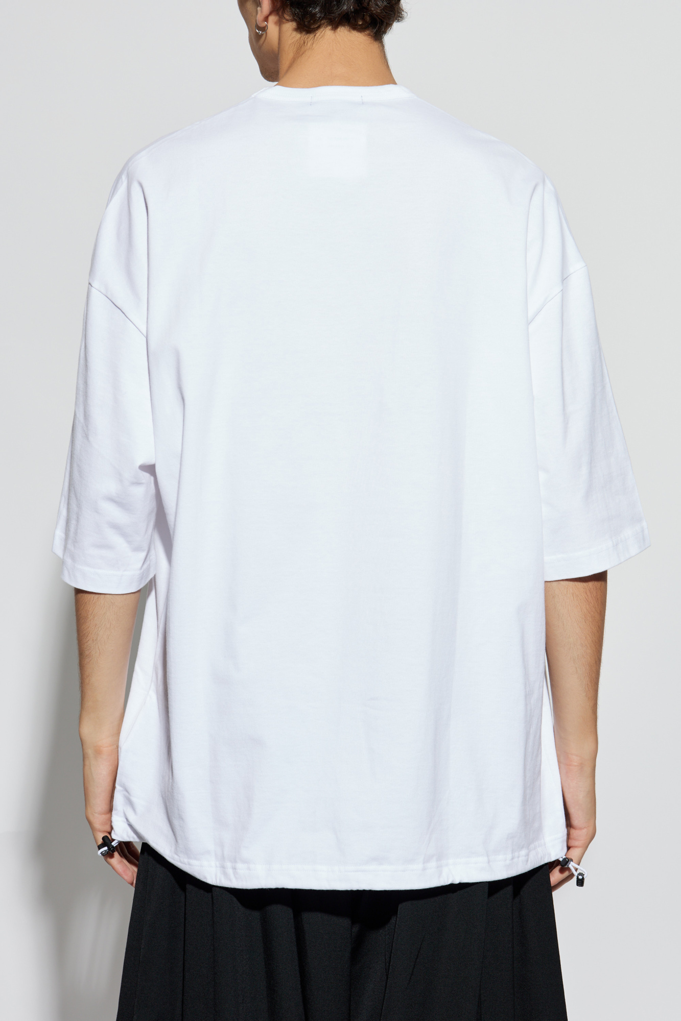 contrast-cuff button-up Tapply-d4d shirt Oversized T-Shirt