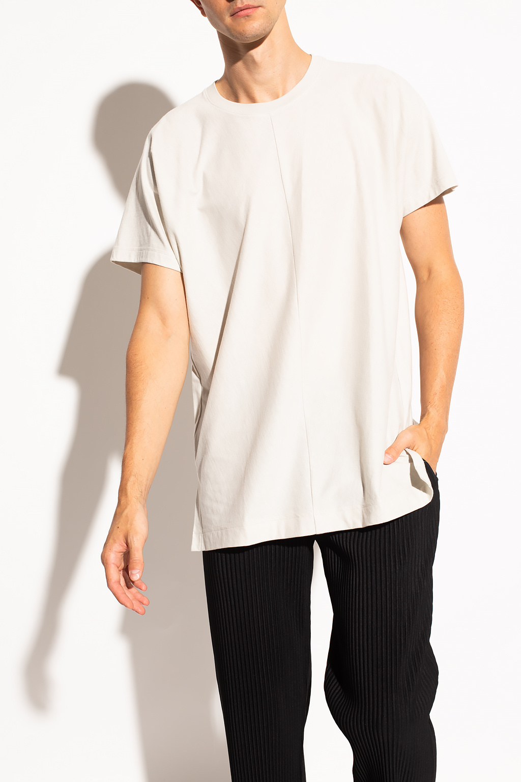 JACQUEMUS RIB-KNIT SWEATER T-shirt with stitching details