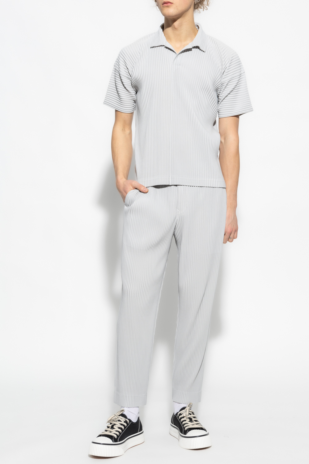 Issey Miyake Homme Plisse Pleated polo shirt