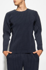 Homme Plissé Issey Miyake NAVY BLUE Pleated T-shirt with long sleeves