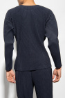 Homme Plissé Issey Miyake NAVY BLUE Pleated T-shirt with long sleeves
