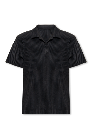 Pleated polo shirt