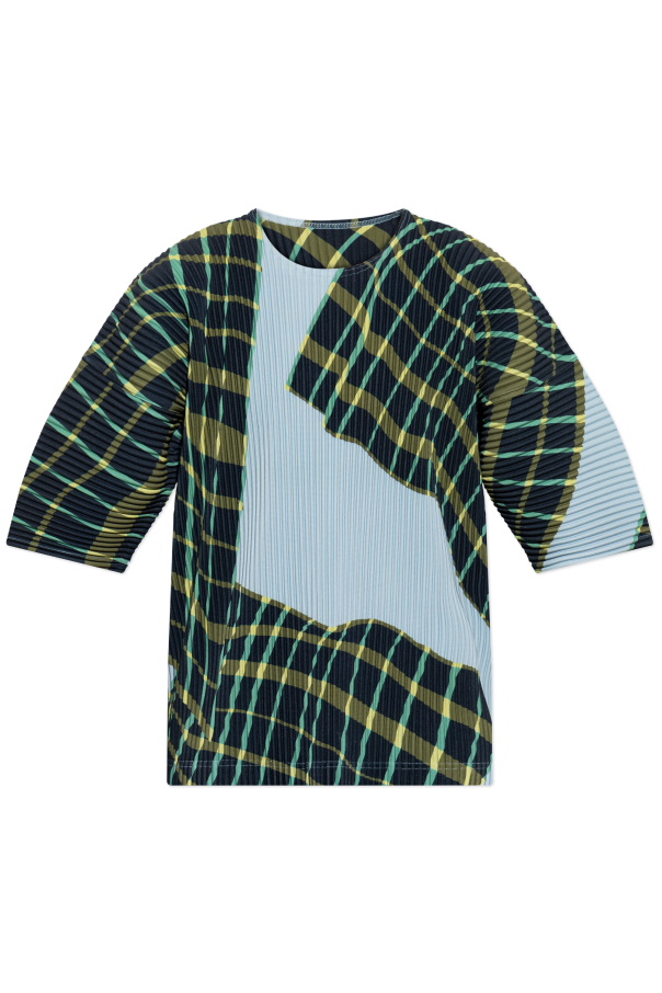 Pleated t-shirt with round neckline od Homme Plissé Issey Miyake