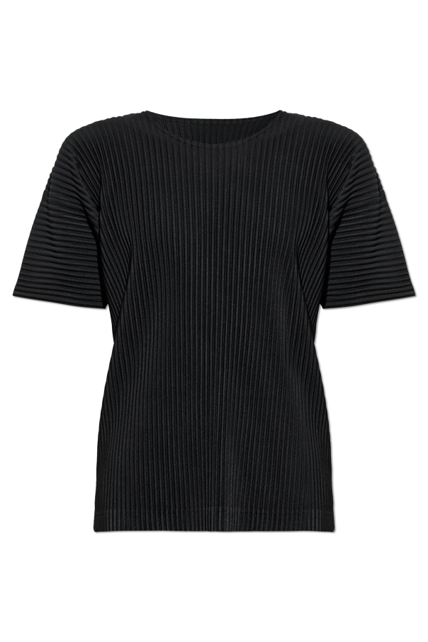 Pleated t-shirt with a crew neck od Homme Plissé Issey Miyake