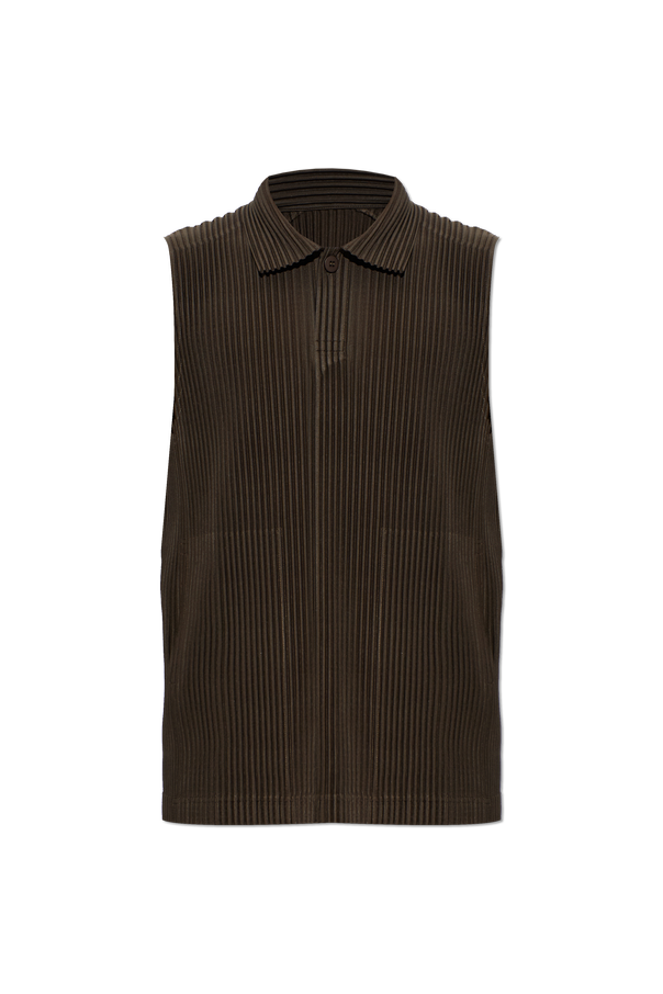 Sleeveless pleated polo od Homme Plissé Issey Miyake