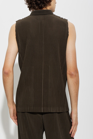 Homme Plissé Issey Miyake Pólo plissado sem mangas