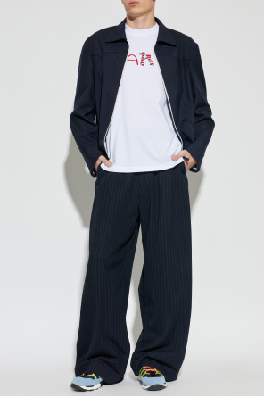 T-shirt with a logo and velvet finish od Marni