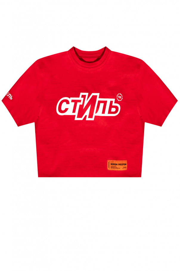 Heron Preston Columbia CSC Basic T-shirt met logo in paars