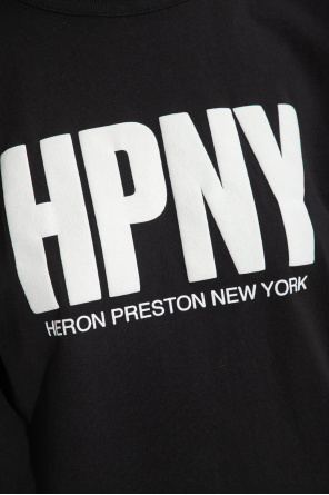 Heron Preston hockey liquid metal crewneck sweatshirt grey heather