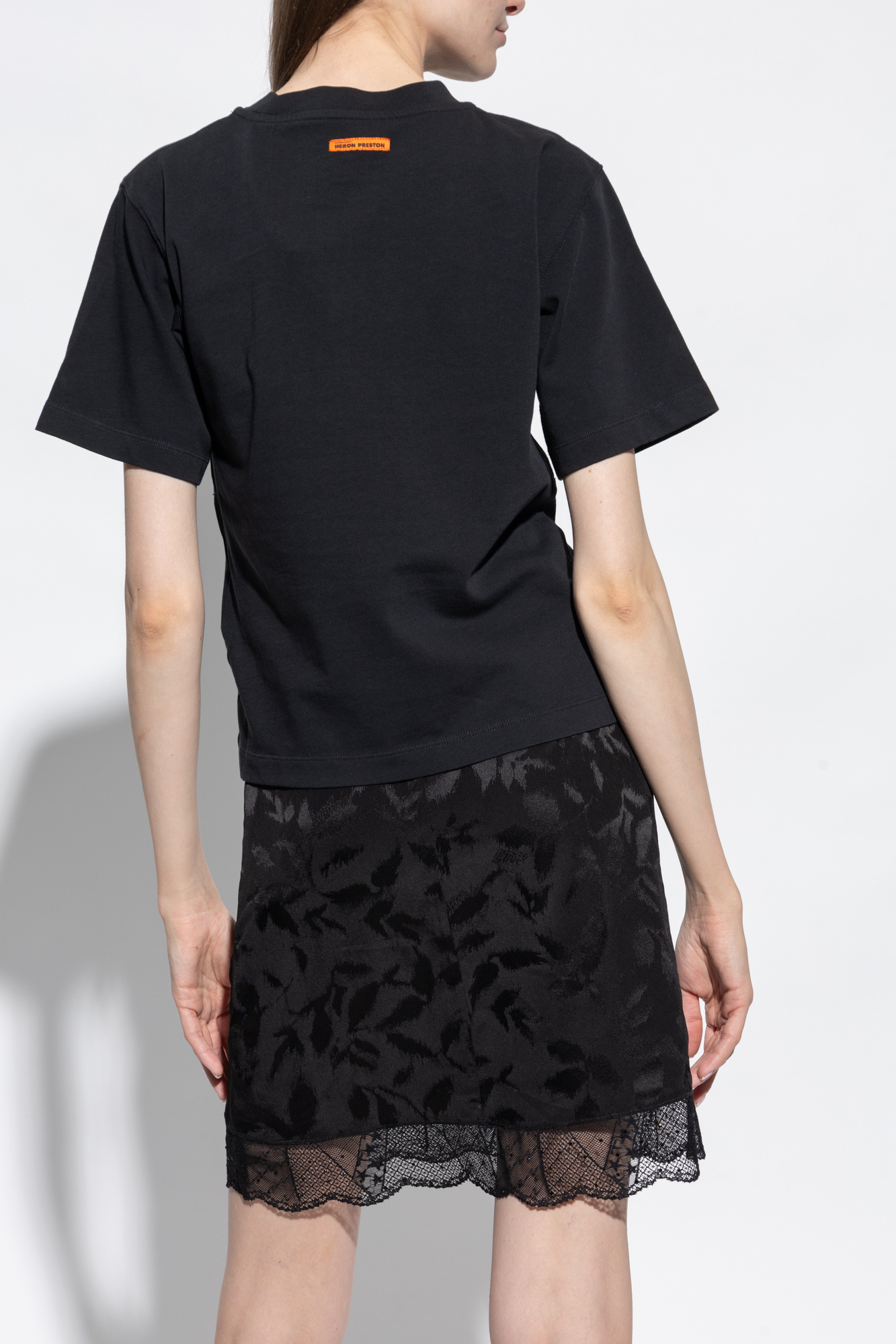 Heron Preston Balmain Cropped-T-Shirt mit Logo-Print Rosa