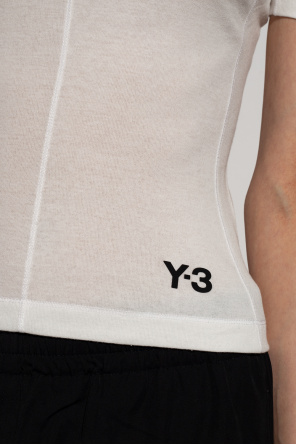 Y-3 Yohji Yamamoto Tommy Hilfiger icon logo short sleeve slim fit travel oxford shirt in white