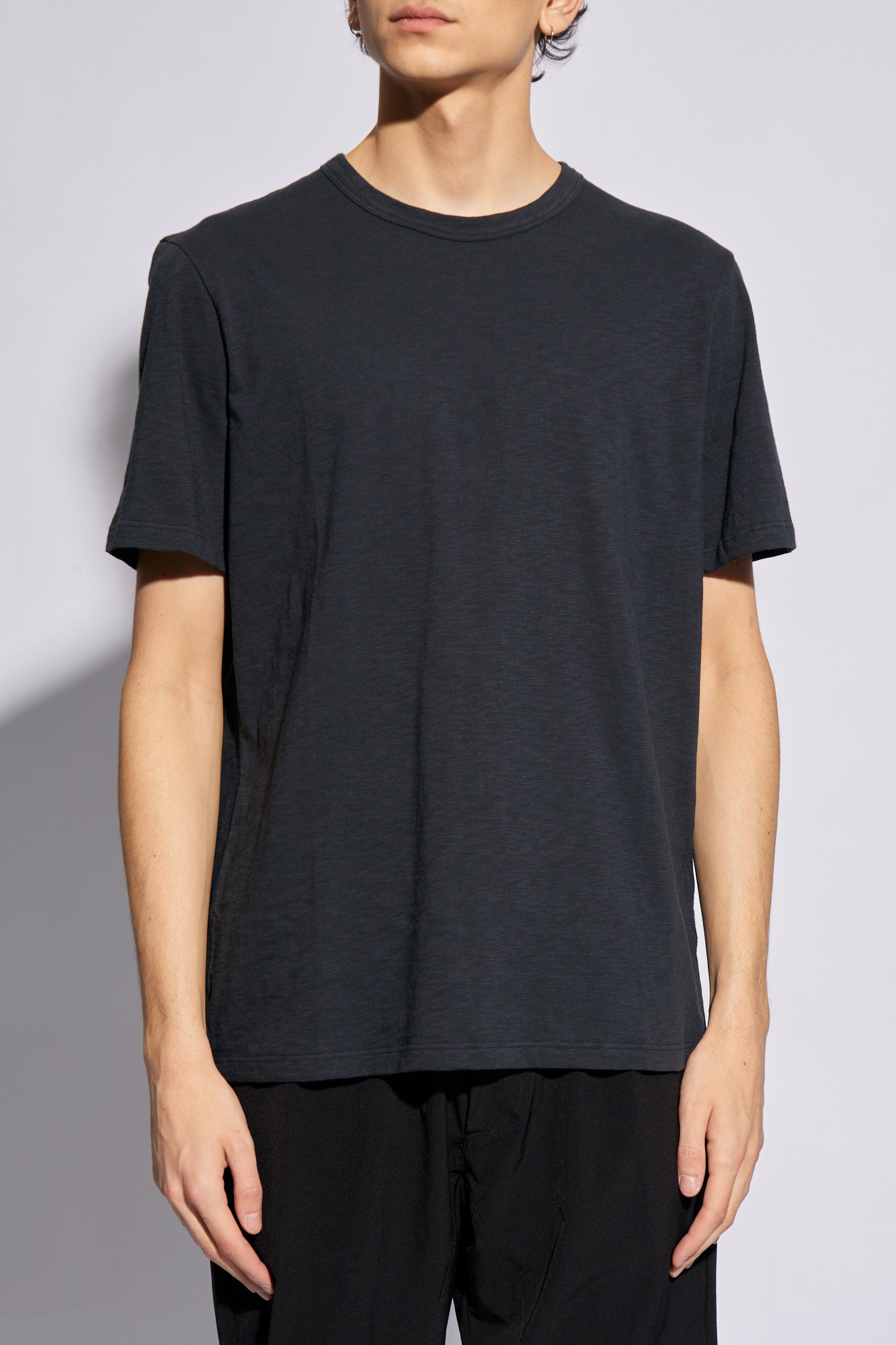 HOMME+ Contrast Stitch Short Sleeve Shirt Black