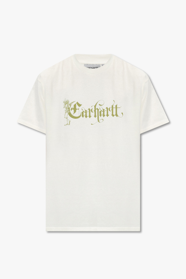 Carhartt WIP Acid black cotton logo-printed T-shirt from ALEXANDER WANG featuring round neck and short sleeves