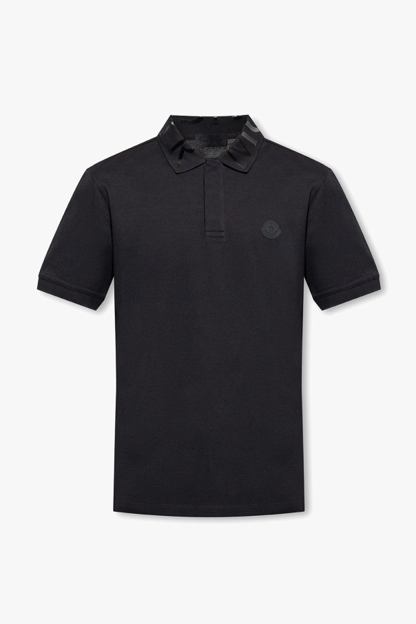 Moncler logo-patch short-sleeve polo shirt Rosa