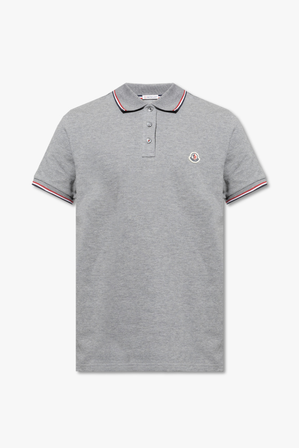 Moncler Pimkie v-neck polo collar top in sage green