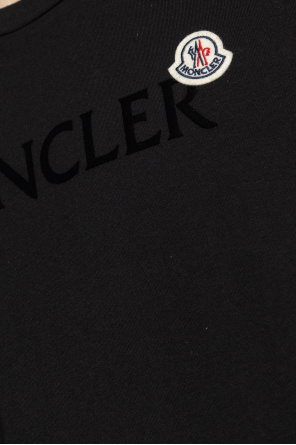 Moncler Pullover half-length sleeve top with flutter crew neckline and straight hemline