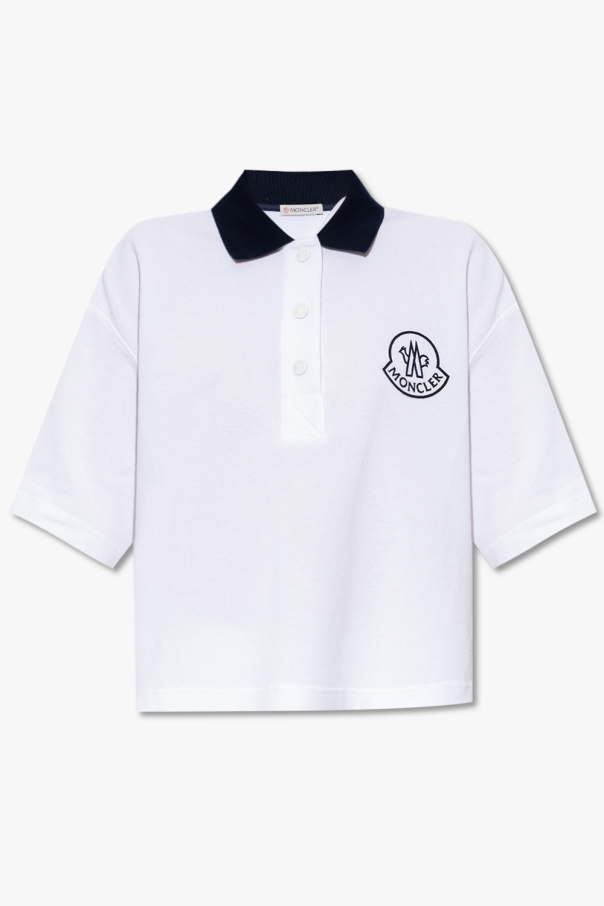 Moncler Crop polo shirt with logo