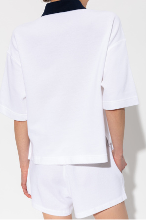 Moncler Moorer long-sleeve wool polo print shirt