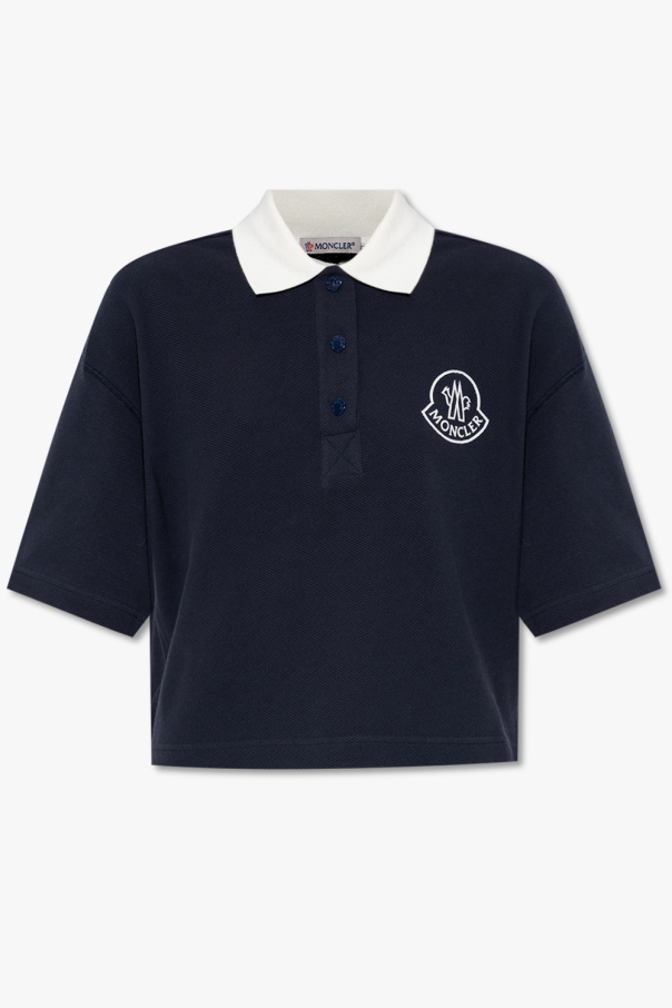 Moncler polo kontrastowym shirt with logo