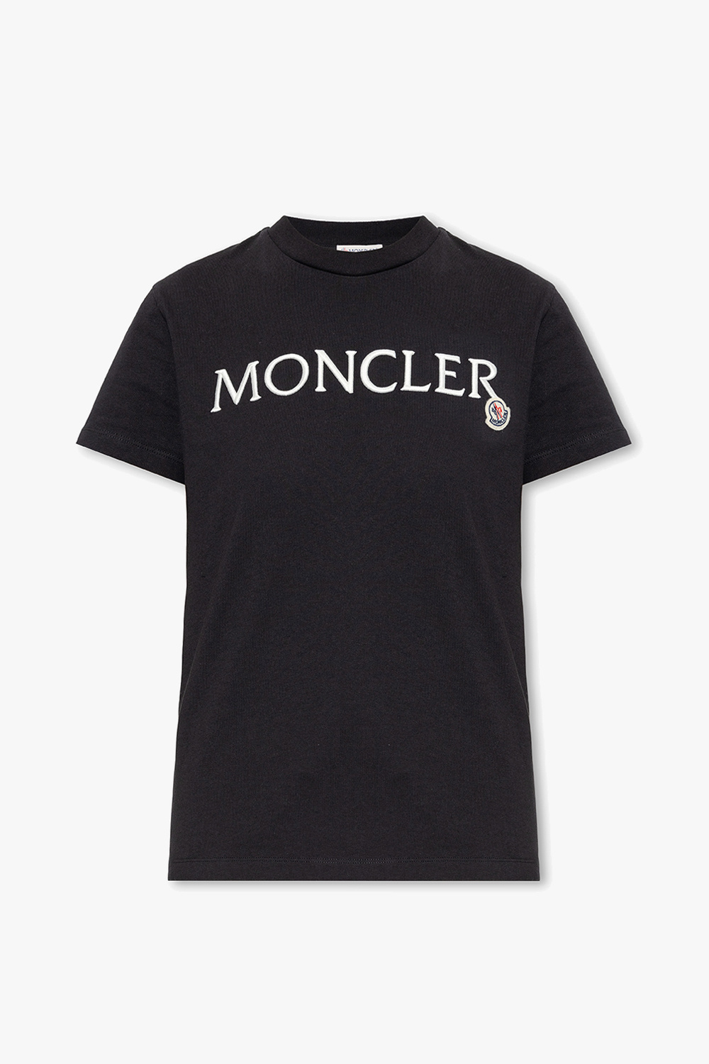 Moncler ribbad t-shirt med fyrkantig halsringning