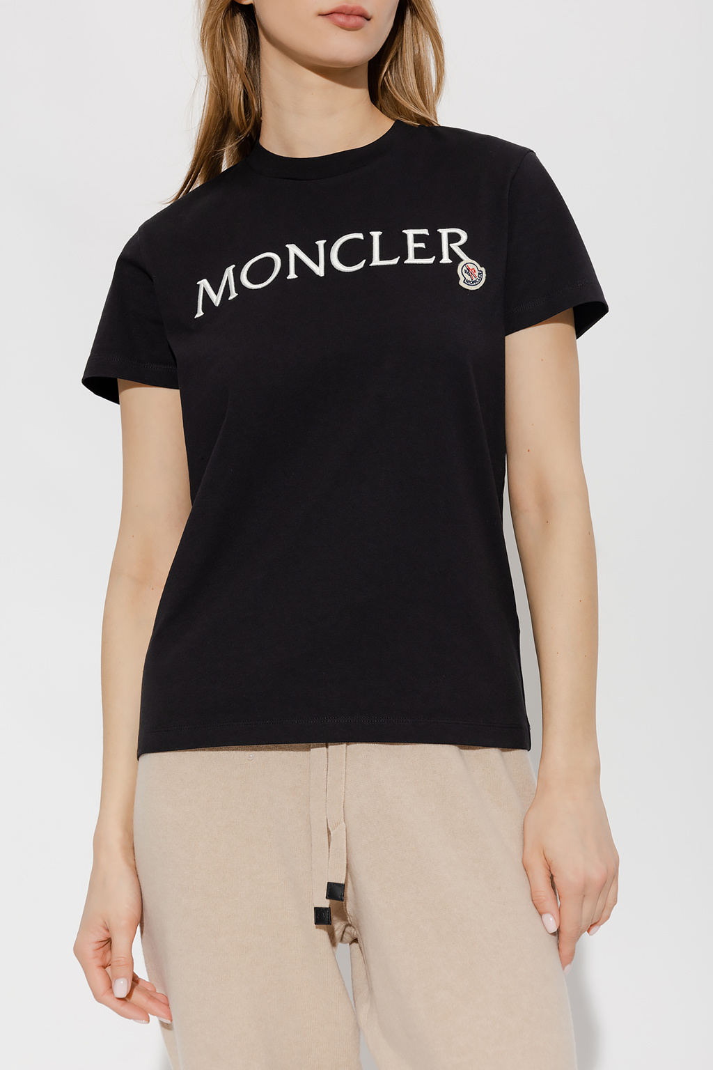 Moncler logo-patch short-sleeve shirt Marrone