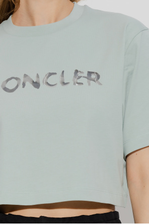 Moncler embroidered-logo fleece sweatshirt Grün