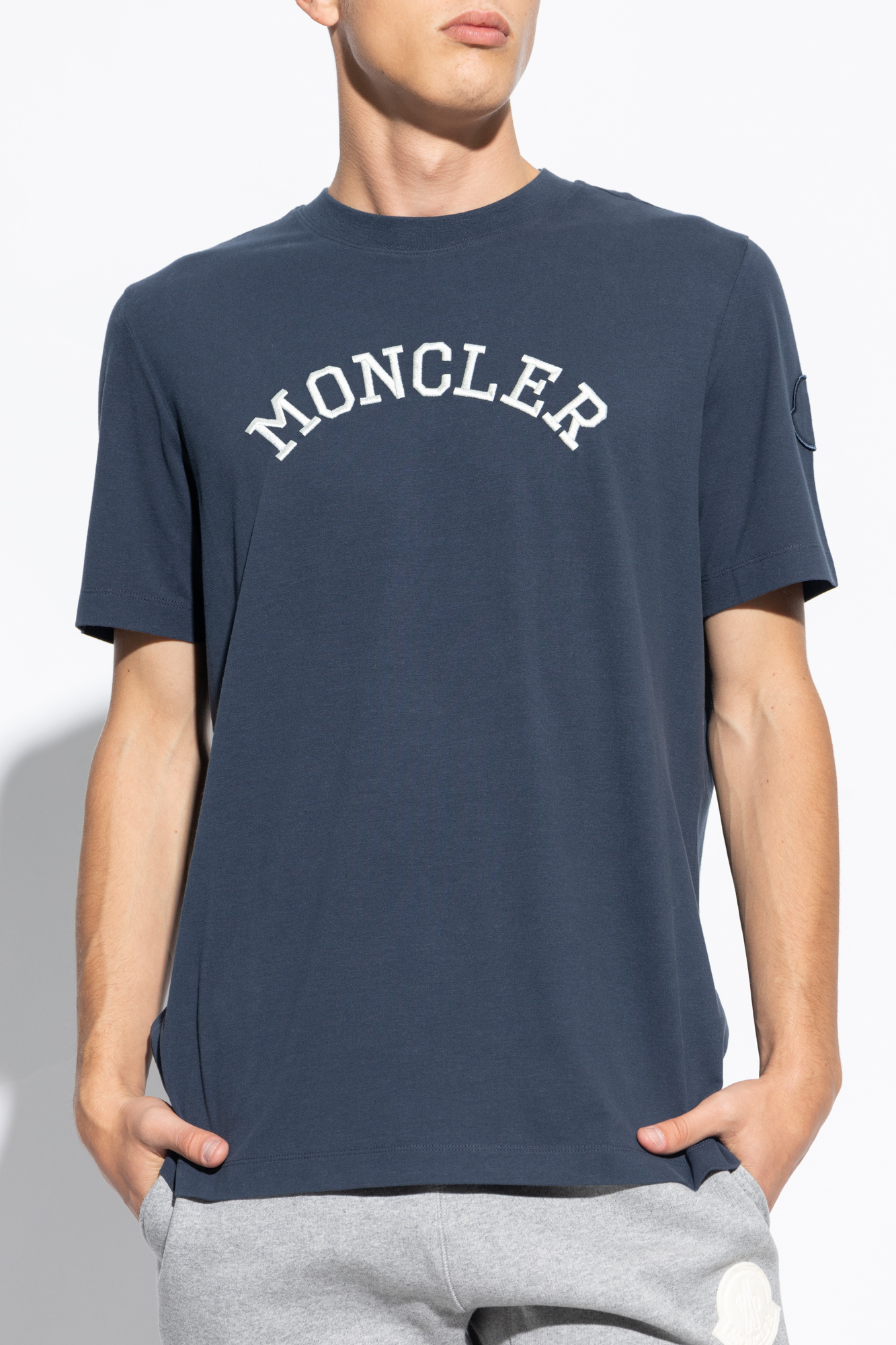 Moncler Moncler Enfant embroidered logo hoodie