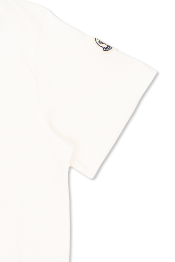 Moncler Enfant Barrow Black Viscose Blend Sweater With Cu Out Details And Logo Print