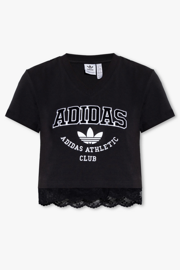 ADIDAS Originals T-shirt z koronkowym wykończeniem