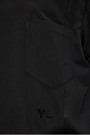 Y-3 Yohji Yamamoto Asymetryczny t-shirt z logo