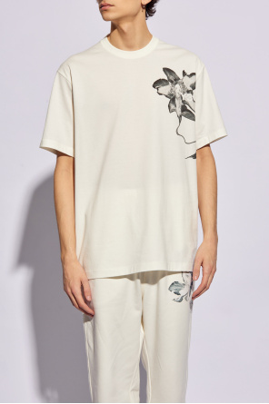 Y-3 Yohji Yamamoto T-shirt z motywem kwiatowym