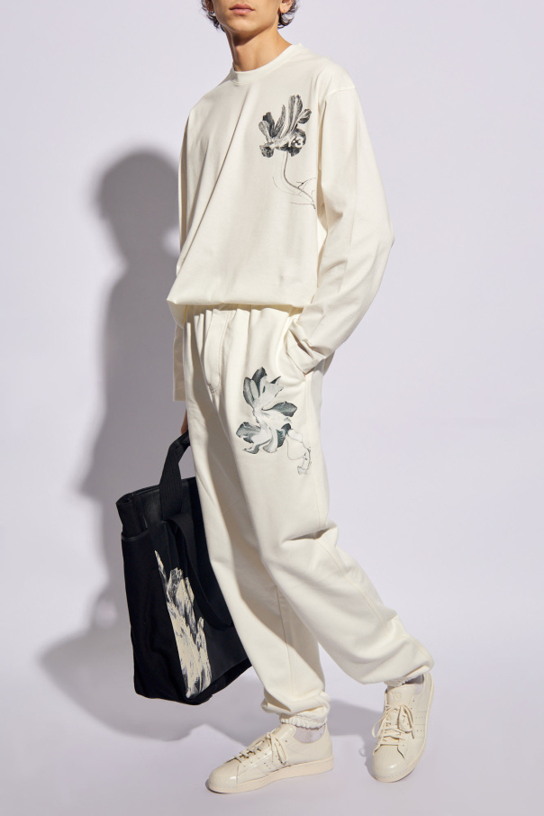 Y-3 Yohji Yamamoto T-shirt z motywem kwiatowym