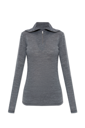 Top with a stand-up collar