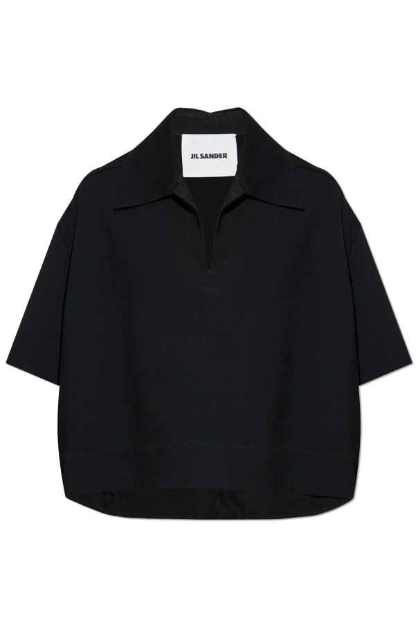 Loose-fit top with a sweetheart neckline od JIL SANDER