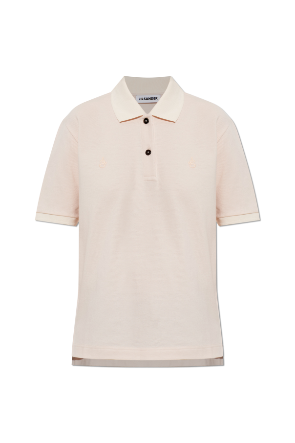 Polo with embroidered logo od JIL SANDER
