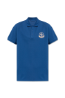 Man White Pique Polo Shirt With Blue Yacht Club Capri Logo