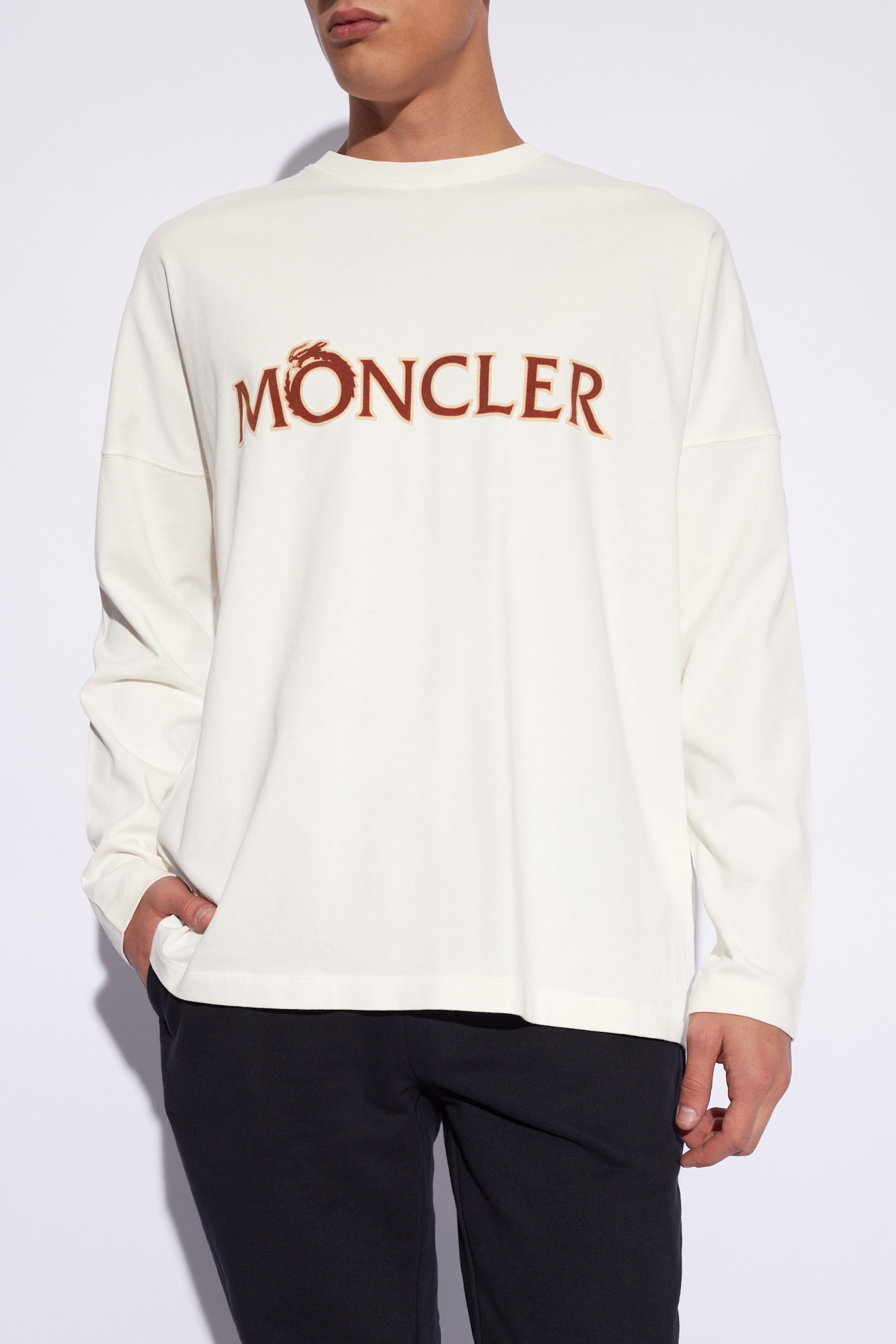 Moncler ASOS Actual Übergroßes T-shirt Sweatshirts mit vertikalen Streifen und Logo