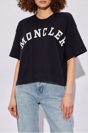 Moncler T-shirt lilac with logo