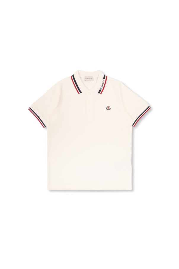 Polo with logo patch od Moncler Enfant