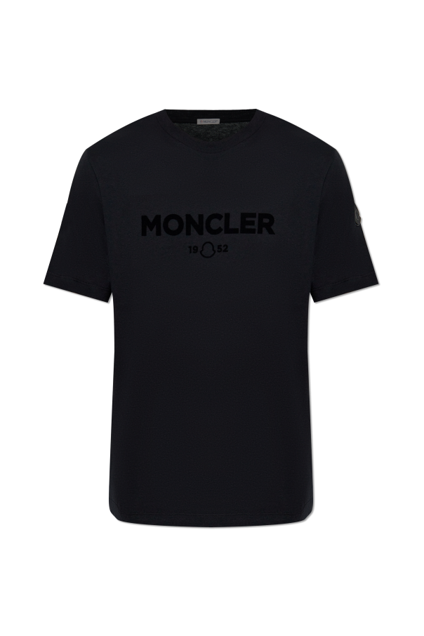 Moncler T-shirt with a velvet finish logo