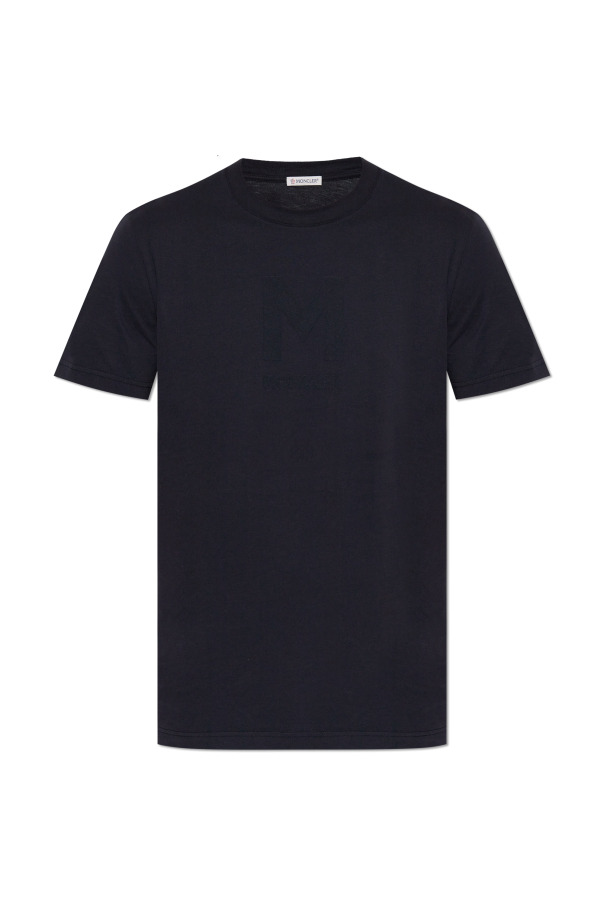 Moncler T-shirt z logo o aksamitnym wykończeniu