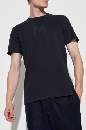 Moncler T-shirt z logo o aksamitnym wykończeniu