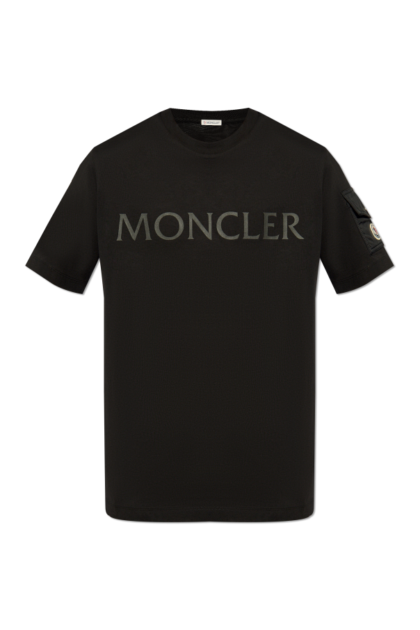 Moncler T-shirt z kieszenią na rękawie