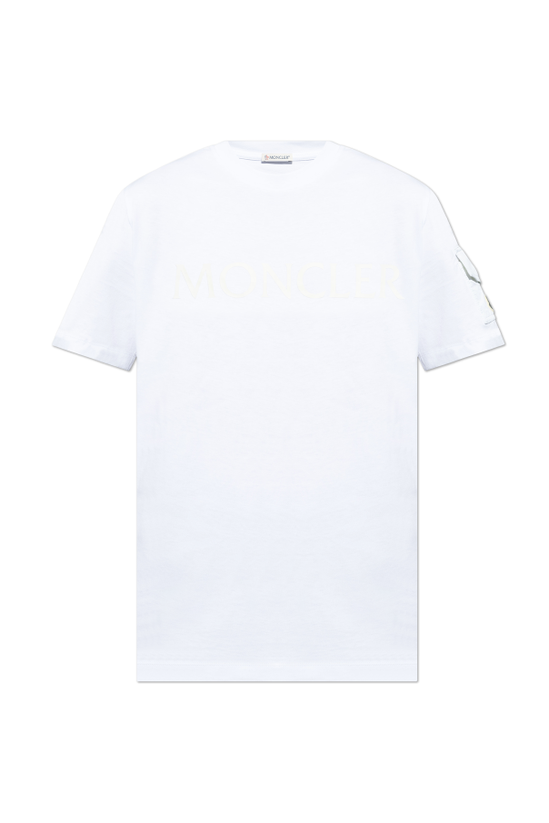 Moncler T-shirt z kieszenią na rękawie