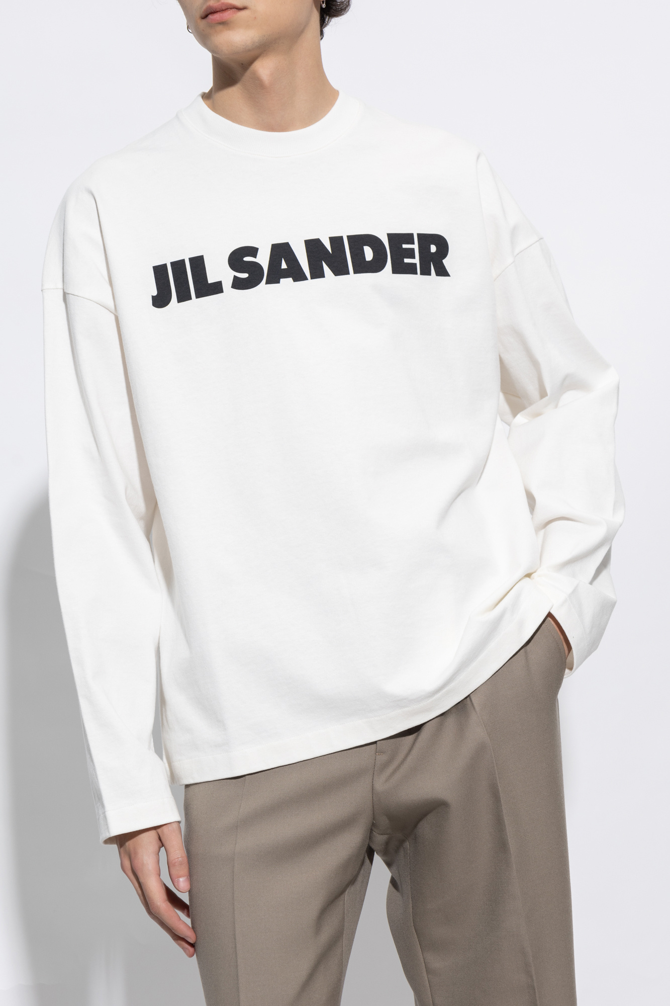 JIL SANDER Jil Sander ruffle side-slit knit dress