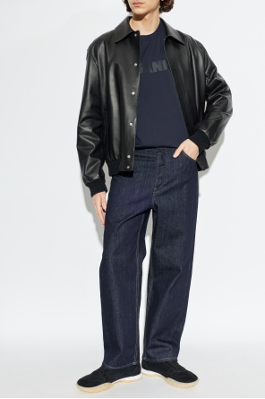 T-shirt with printed logo od JIL SANDER