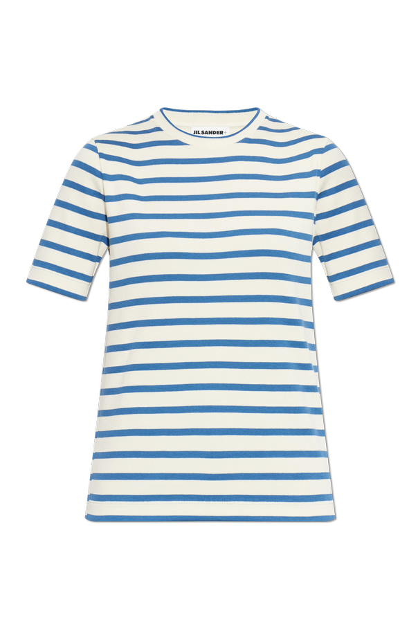 Cotton T-shirt with striped pattern od JIL SANDER+
