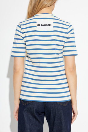 JIL SANDER+ Baumwoll-T-Shirt mit Streifenmuster