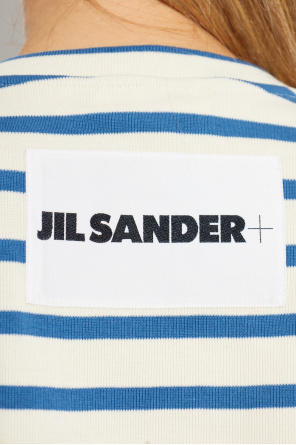 JIL SANDER+ Bawełniany T-shirt ze wzorem w pasy