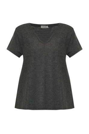 T-shirt z dekoltem w serek